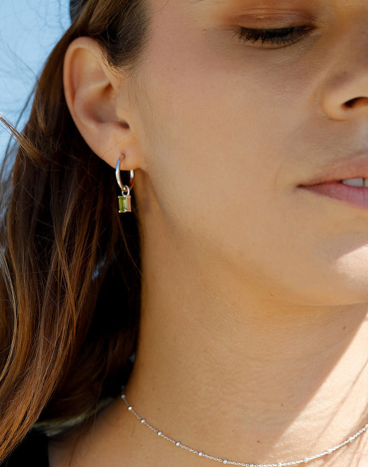 Peridot Earring Charm in Silver
